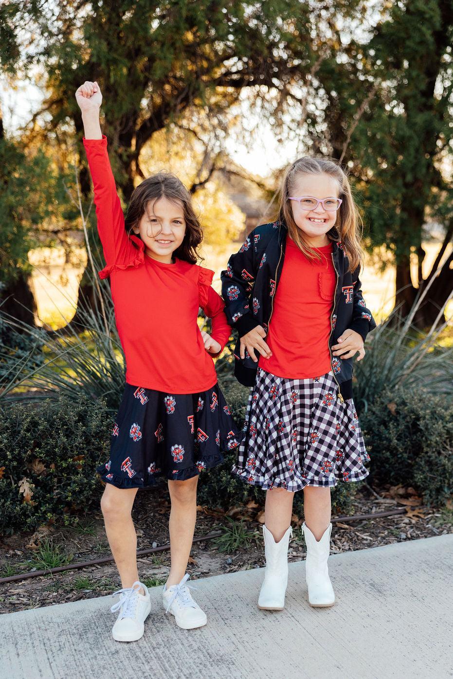 Texas Tech Plaid Raider Red Twirl Skort - Aaria Tees Aaria Tees