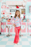 Watercolor Kisses L/S Ruffle Tee - Aaria Tees Aaria Tees
