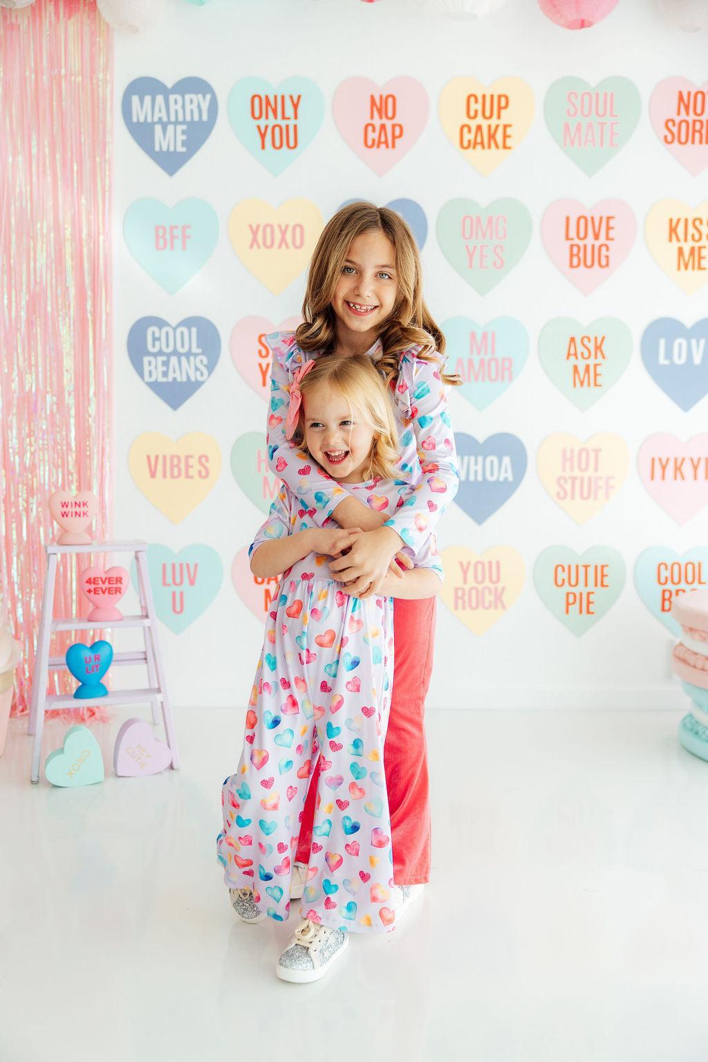 Watercolor Kisses Wide Leg Jumpsuit - Aaria Tees Aaria Tees