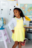 Bright Yellow Faux Suede Pinafore - Aaria Tees Aaria Tees