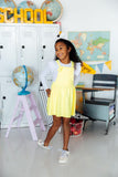 Bright Yellow Faux Suede Pinafore - Aaria Tees Aaria Tees