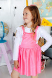 Neon Pink Faux Suede Pinafore - Aaria Tees Aaria Tees