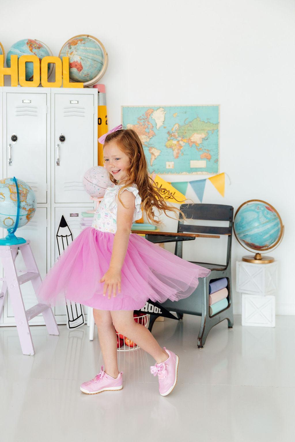 Little Learner Flutter Sleeve Tutu Dress - Aaria Tees Aaria Tees