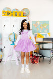 Lavender Faux Suede Pinafore - Aaria Tees Aaria Tees