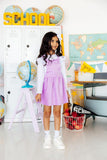 Lavender Faux Suede Pinafore - Aaria Tees Aaria Tees