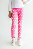 Pink Polka Dots Leggings - Aaria Tees Aaria Tees