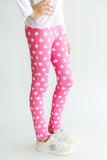 Pink Polka Dots Leggings - Aaria Tees Aaria Tees