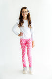 Pink Polka Dots Leggings - Aaria Tees Aaria Tees