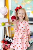 An Apple a Day 3/4 Sleeve Pocket Twirl Dress - Aaria Tees Aaria Tees
