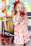 An Apple a Day 3/4 Sleeve Pocket Twirl Dress - Aaria Tees Aaria Tees