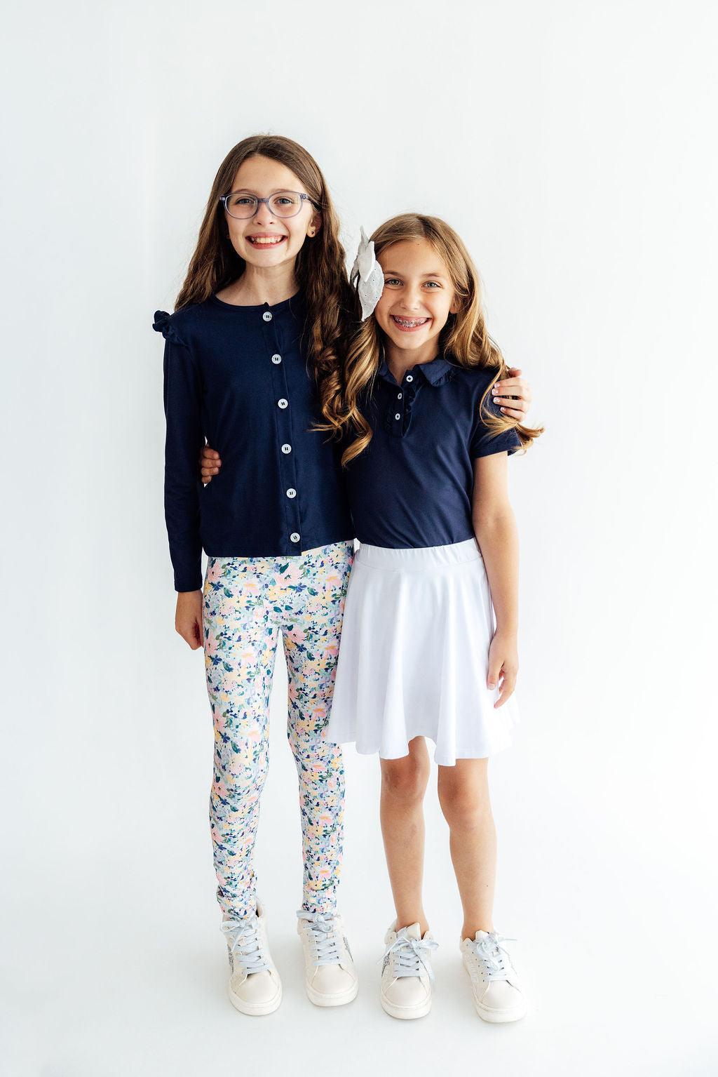 Navy S/S Ruffle Polo - Aaria Tees Aaria Tees