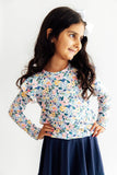 Fall Floral L/S Ruffle Tee - Aaria Tees Aaria Tees