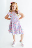 Rainbow Dreams Flutter Sleeve Twirl Dress - Aaria Tees Aaria Tees