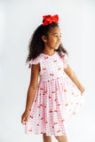 Cherry Sweet Flutter Sleeve Twirl Dress - Aaria Tees Aaria Tees