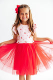 Summer Strawberries Flutter Sleeve Tutu Dress - Aaria Tees Aaria Tees