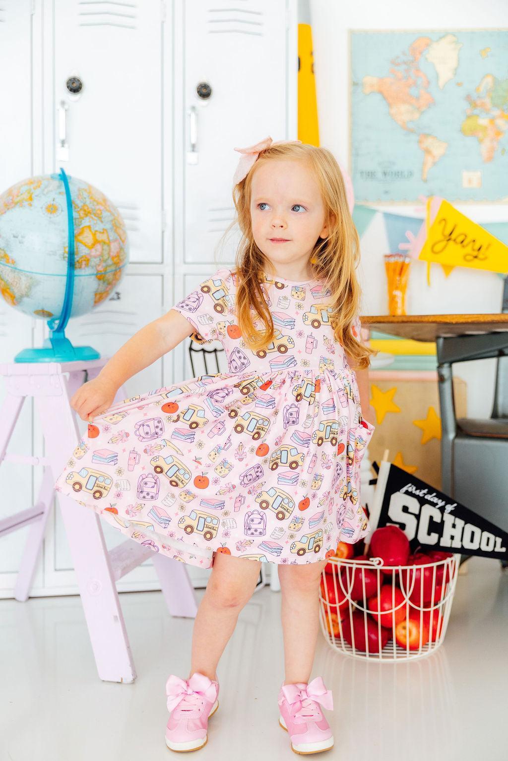 Playground Princess S/S Pocket Twirl Dress - Aaria Tees Aaria Tees
