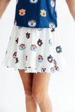 Auburn White Aubie Ruffle Twirl Skort - Aaria Tees Aaria Tees