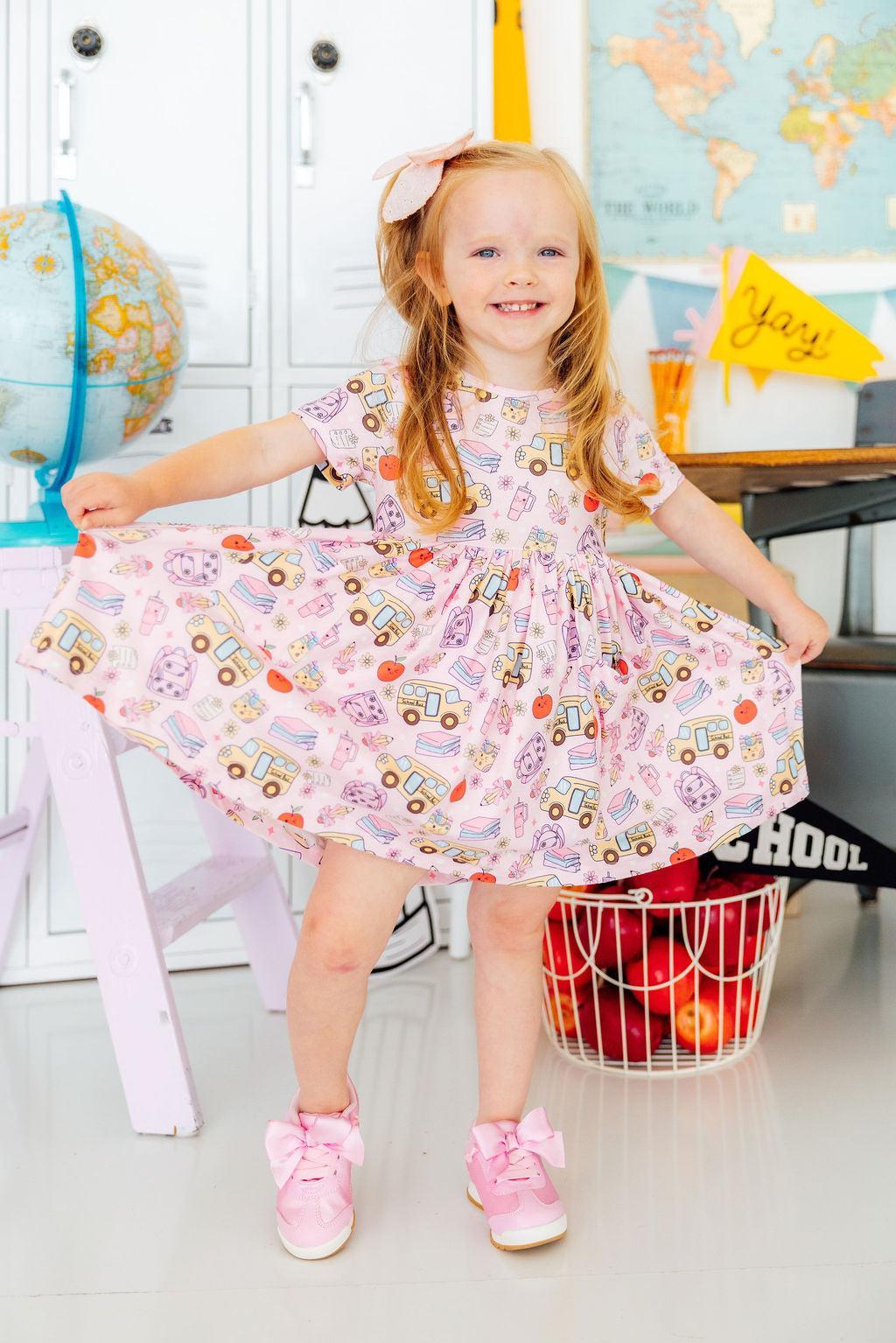Playground Princess S/S Pocket Twirl Dress - Aaria Tees