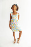 Tropical Summer Ruffle Cross Back Dress Aaria Tees