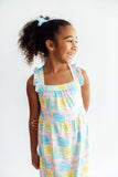 Tropical Summer Ruffle Cross Back Dress Aaria Tees