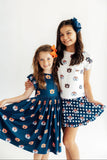 Auburn White Aubie Ruffle Pocket Tee - Aaria Tees Aaria Tees