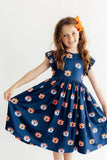 Auburn Blue Aubie Flutter Twirl Dress - Aaria Tees Aaria Tees
