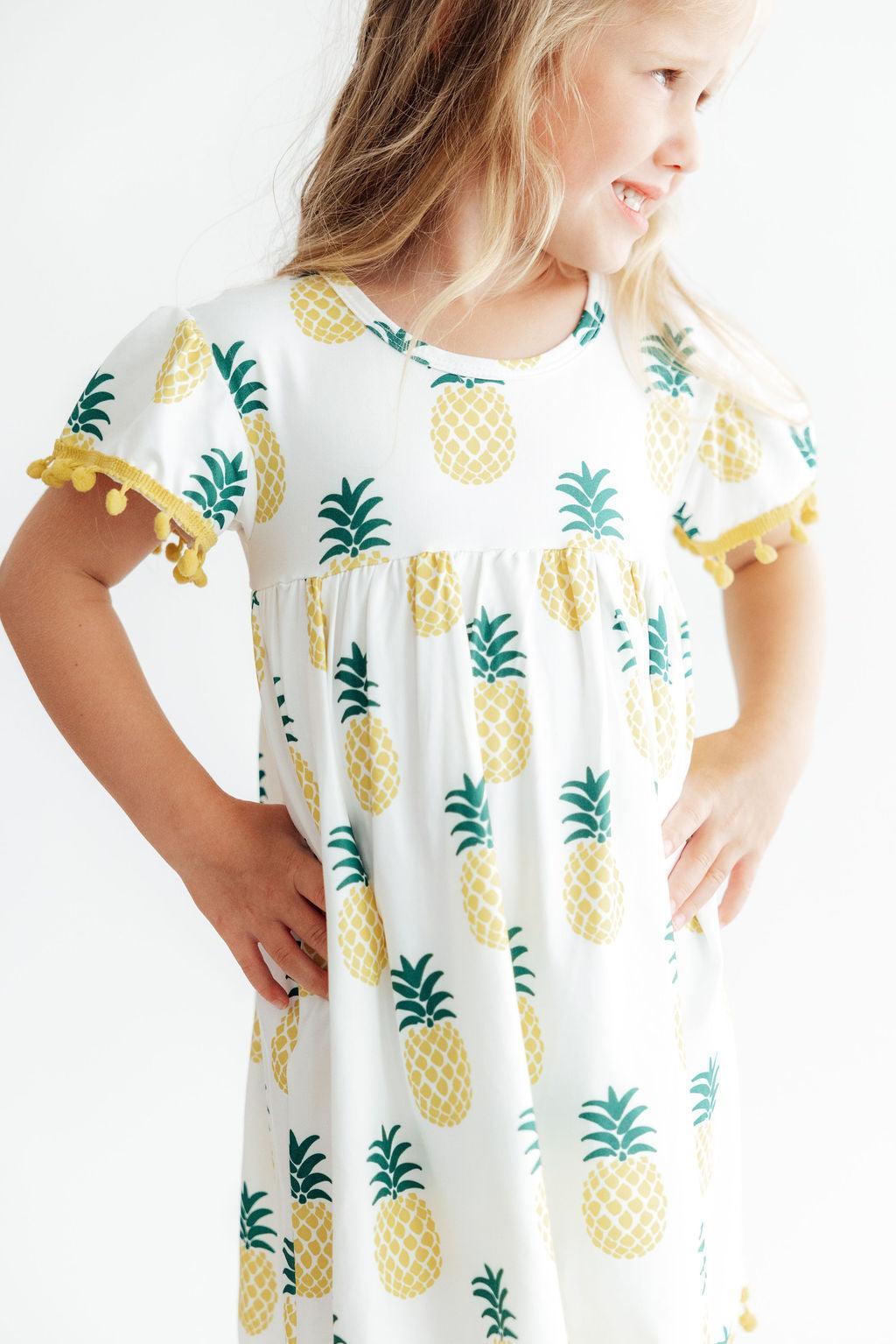 Pineapple Pom Pom Dress - Aaria Tees Aaria Tees