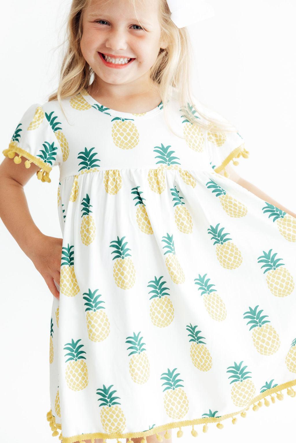 Pineapple Pom Pom Dress - Aaria Tees Aaria Tees