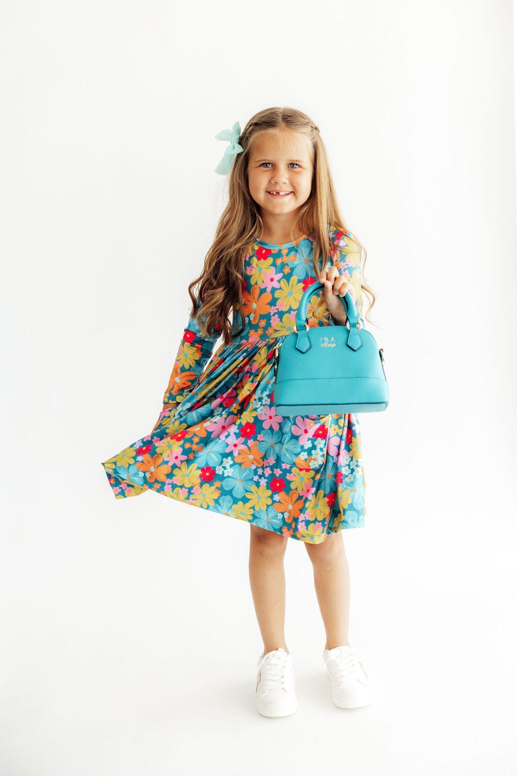 Flower Child L/S Pocket Twirl Dress - Aaria Tees Aaria Tees