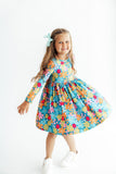 Flower Child L/S Pocket Twirl Dress - Aaria Tees Aaria Tees