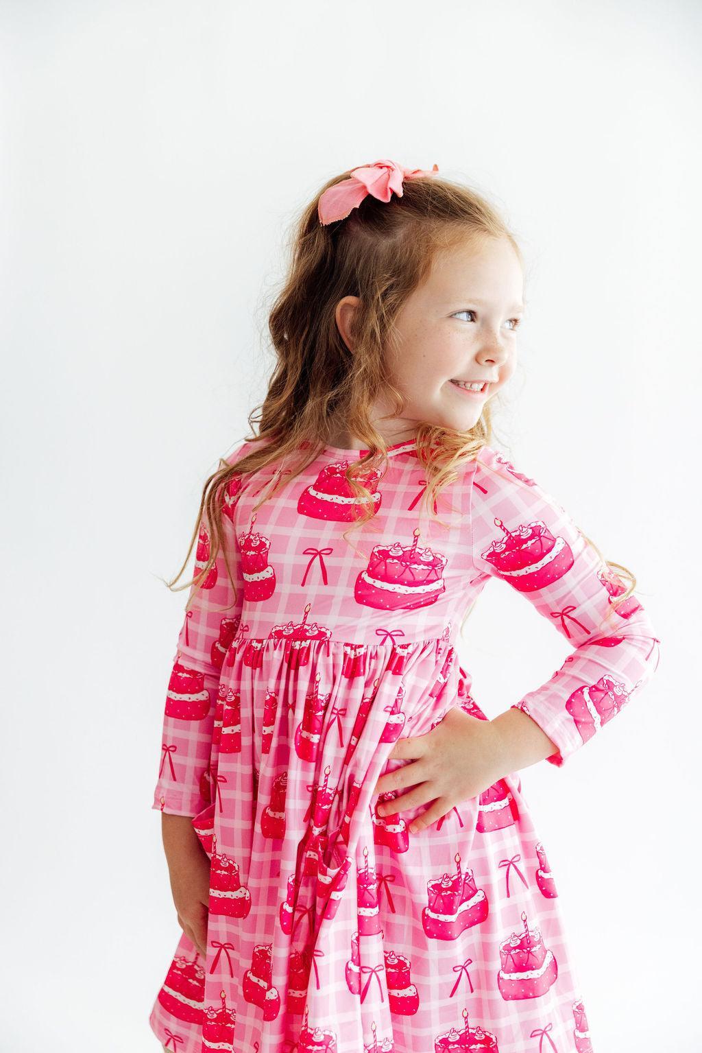 Make a Wish L/S Pocket Twirl Dress - Aaria Tees Aaria Tees