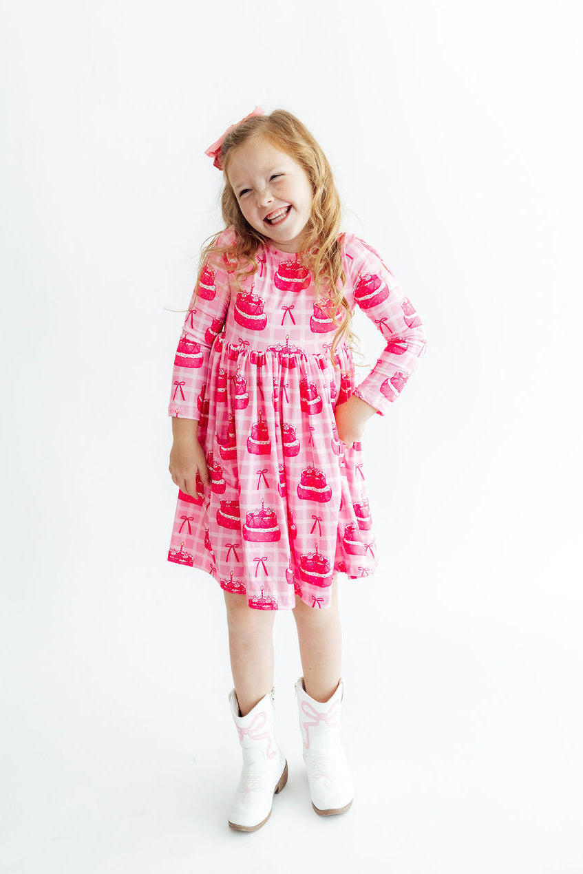 Make a Wish L/S Pocket Twirl Dress - Aaria Tees Aaria Tees