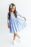 Garden Giggles 3/4 Sleeve Pocket Twirl Dress - Aaria Tees Aaria Tees