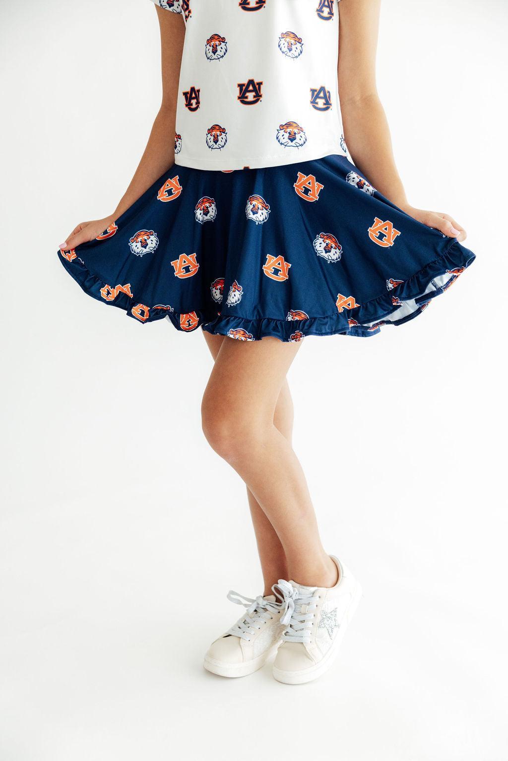 Auburn Blue Aubie Ruffle Twirl Skort - Aaria Tees
