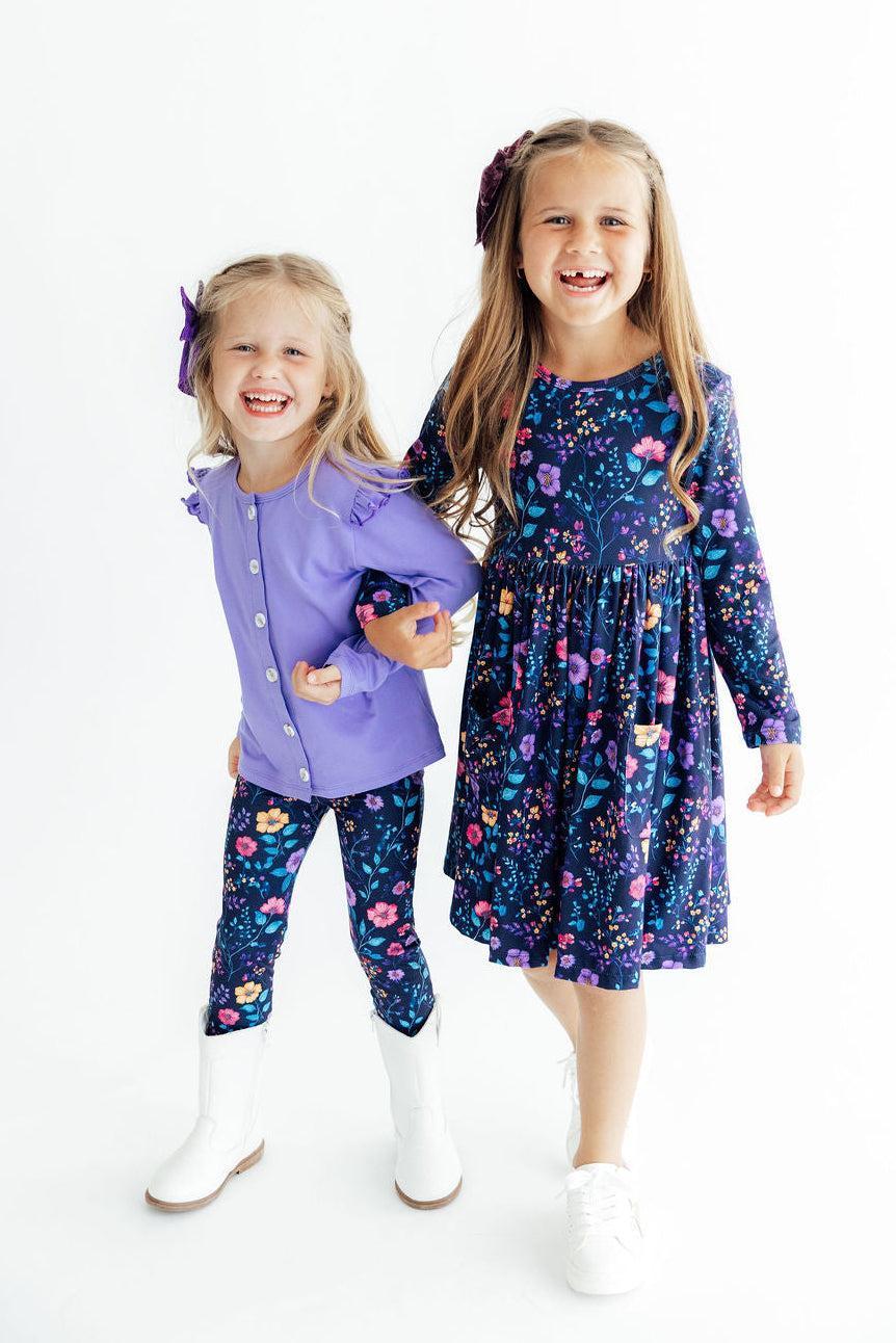 Botanical Beauty L/S Pocket Twirl Dress - Aaria Tees Aaria Tees