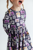 Trick or Treat L/S Pocket Twirl Dress Aaria Tees