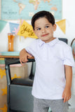 Boys White S/S Polo - Aaria Tees Aaria Tees