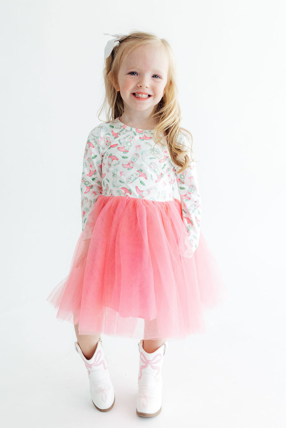 Country Christmas L/S Tutu Dress - Aaria Tees Aaria Tees