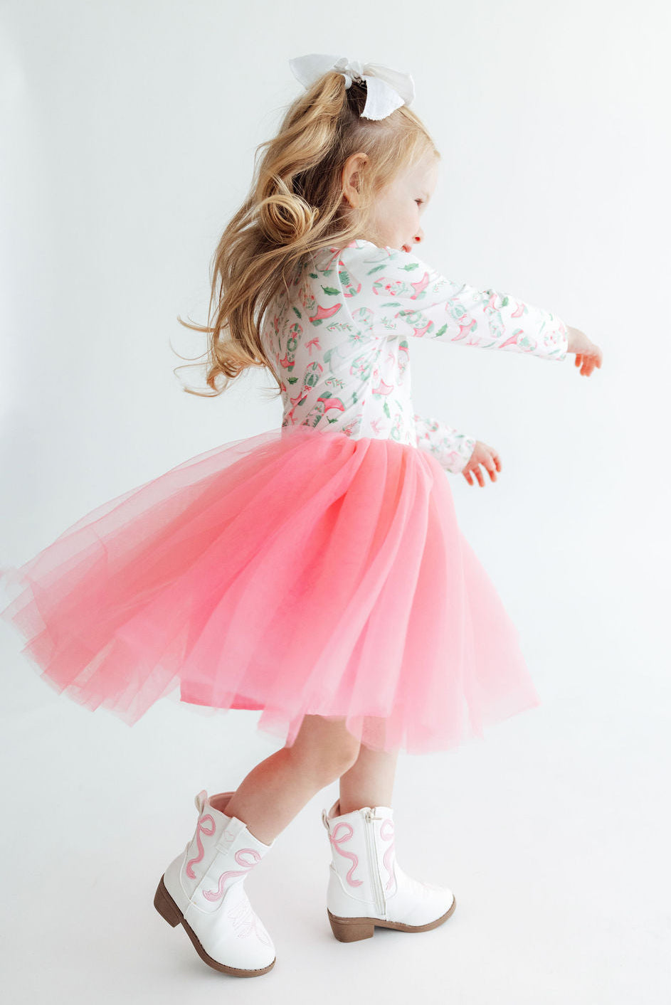 Country Christmas L/S Tutu Dress - Aaria Tees Aaria Tees