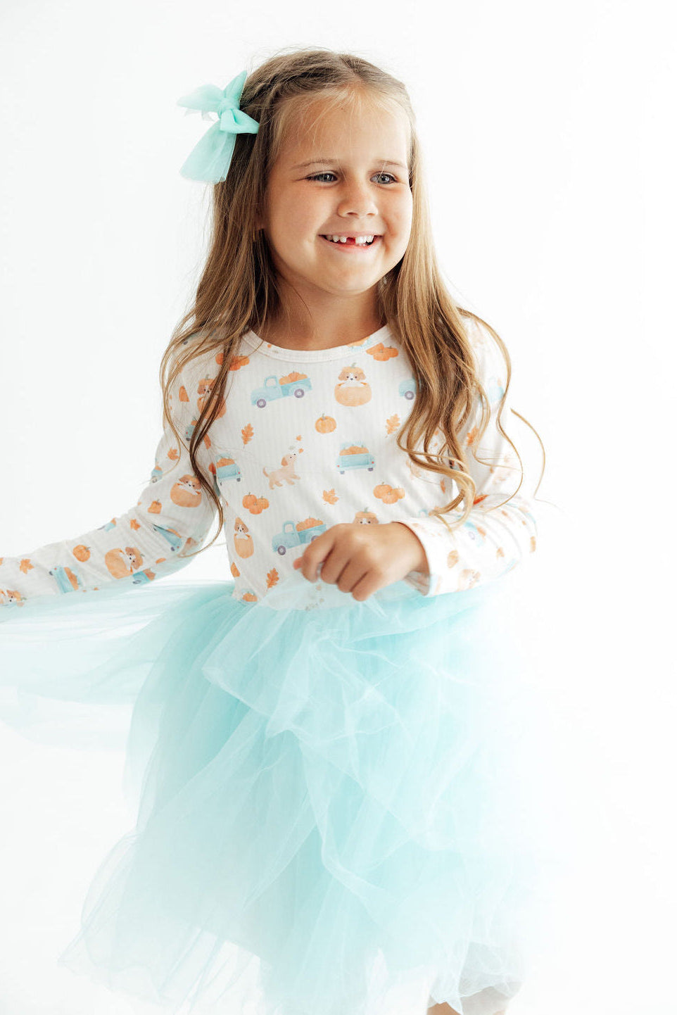 Pumpkin Spice Pups L/S Tutu Dress - Aaria Tees Aaria Tees
