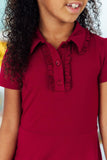 Burgundy S/S Polo Dress - Aaria Tees Aaria Tees
