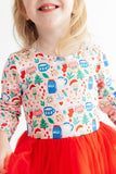 Oh Snap! L/S Tutu Dress - Aaria Tees Aaria Tees