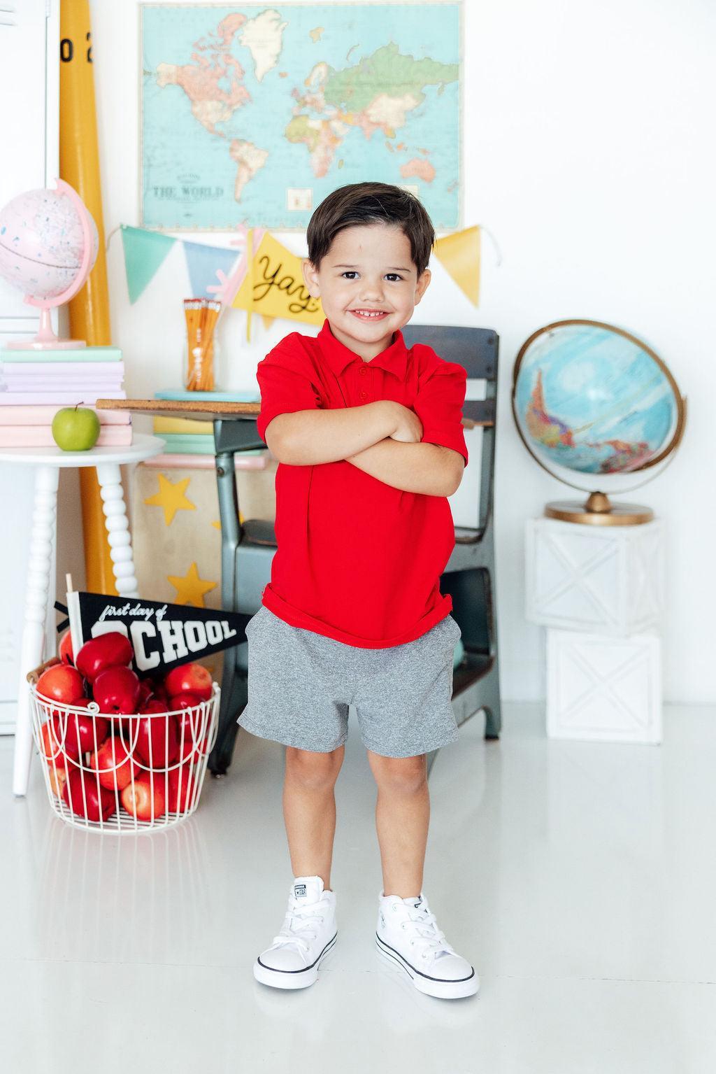 Boys Red S/S Polo - Aaria Tees Aaria Tees