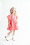 Neon Pink Puff Sleeve Sequin Dress - Aaria Tees Aaria Tees
