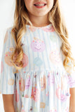 Here for the Candy 3/4 Sleeve Pocket Twirl Dress Aaria Tees