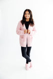 Light Pink/Coconut Bow Cozy Cardigan - Aaria Tees Aaria Tees