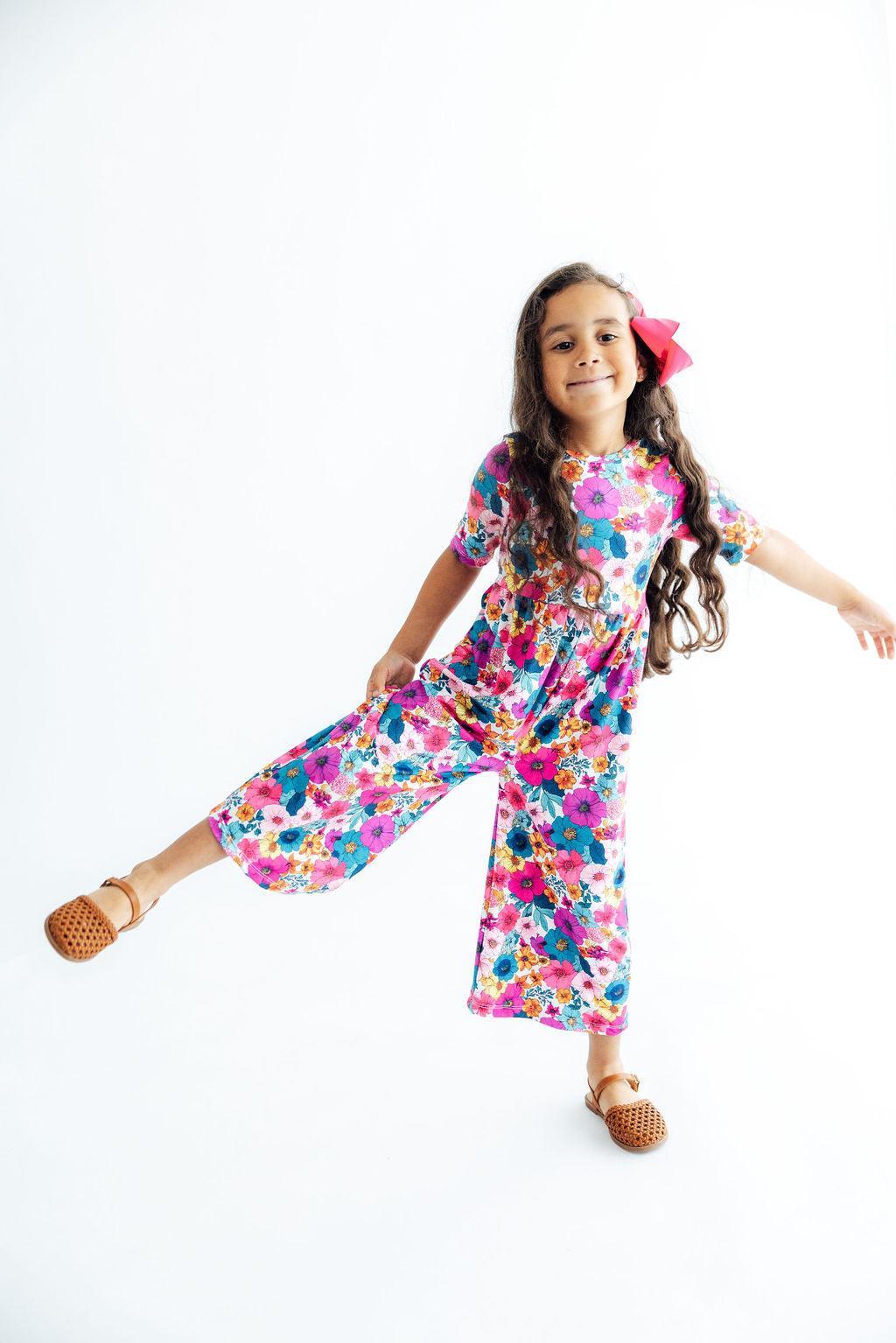 Retro Bloom Wide Leg Jumpsuit - Aaria Tees Aaria Tees