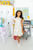 Campus Cutie Flutter Sleeve Twirl Dress - Aaria Tees Aaria Tees
