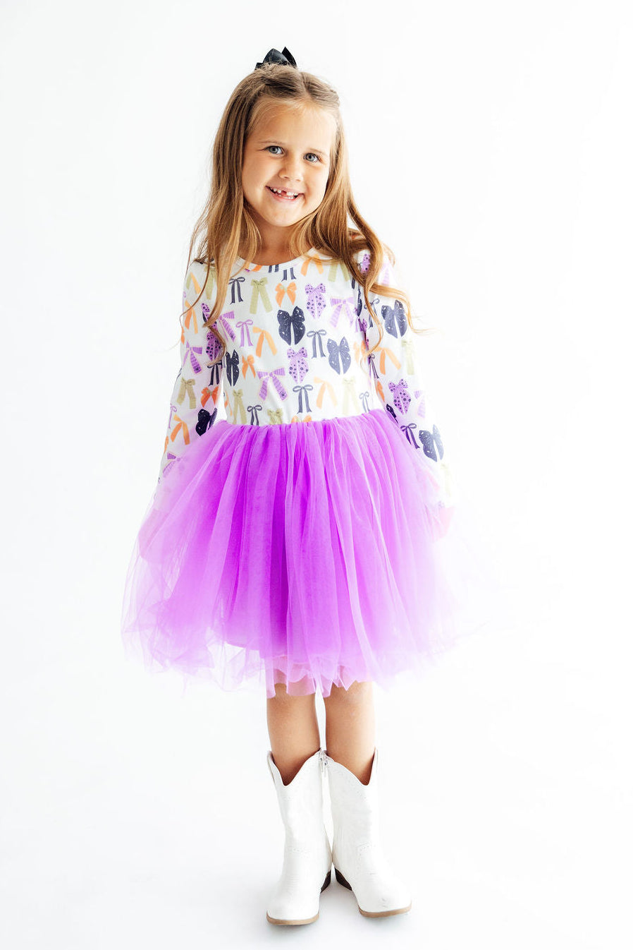 Tied with a Boo L/S Tutu Dress - Aaria Tees Aaria Tees