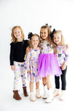 Tied with a Boo Lavender L/S Ruffle Tee - Aaria Tees Aaria Tees